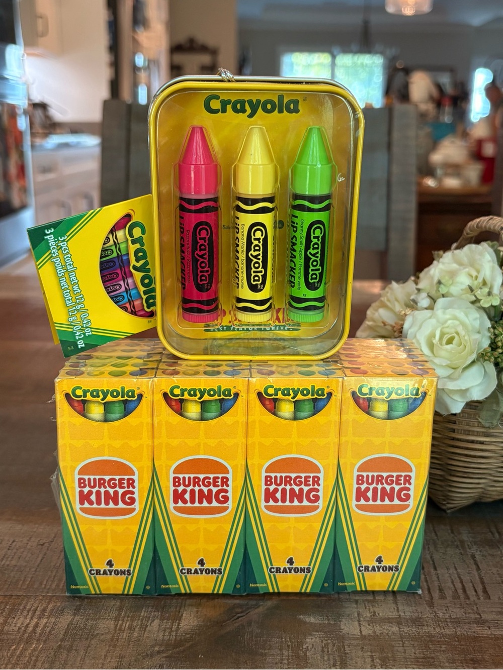 New CRAYOLA Lover’s Bundle - LIP SMACKER 3-Pack LIP BALMS & 24 CRAYON 4-Packs!